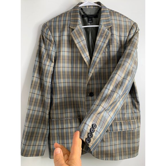 Mens MARC by MARC JACOBS Size M Plaid Silk Notch Lapel Sport Coat 7153 - Picture 3 of 11